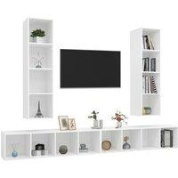 Berkfield Home Practical Wall-mounted TV Cabinets 4 pcs White Engineered Wood