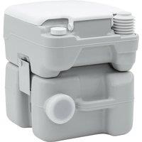 Berkfield Home Portable Toilet - Grey & White Plastic, 20 Liters