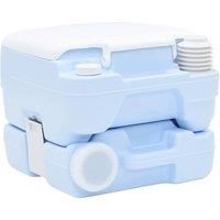 Berkfield Home Portable Toilet Light Blue, White Plastic Light Blue Portable
