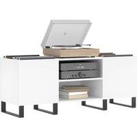 Berkfield Home Record Cabinet White 121x38x48 cm Engineered Wood | Size: 121 x 38 x 48 cm