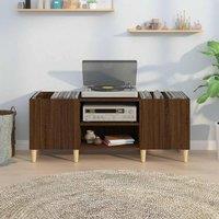 Berkfield Home Record Cabinet Brown Oak 121x38x48 cm Engineered Wood | Size: 121 x 38 x 48 cm