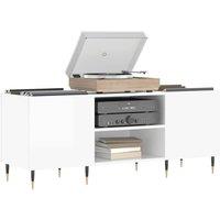 Berkfield Home Record Cabinet High Gloss White 121x38x48 cm Engineered Wood | Size: 121 x 38 x 48 cm