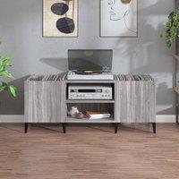 Berkfield Home Record Cabinet Grey Sonoma 121x38x48 cm Engineered Wood | Size: 121 x 38 x 48 cm