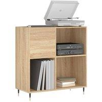 Berkfield Home Record Cabinet Sonoma Oak 84.5x38x89 cm Engineered Wood in Light Brown