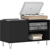 Berkfield Home Record Cabinet Black 85x38x48 cm Engineered Wood | Size: 85 x 38 x 48 cm
