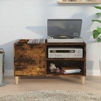 Berkfield Home Record Cabinet Smoked Oak 84.5x38x48 cm Engineered Wood in Brown
