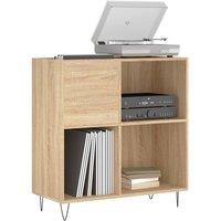 Berkfield Home Record Cabinet Sonoma Oak 84.5x38x89 cm Engineered Wood in Light Tan