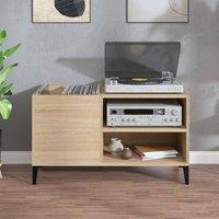 Berkfield Home Record Cabinet Sonoma Oak 84.5x38x48 cm Engineered Wood in Light Oak