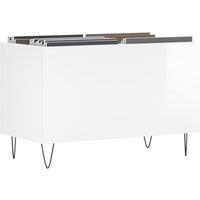 Berkfield Home Record Cabinet High Gloss White 74.5x38x48 cm Engineered Wood