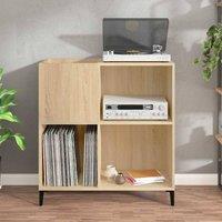 Berkfield Home Record Cabinet Sonoma Oak 84.5x38x89 cm Engineered Wood in Light Brown