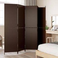 Berkfield Home Room Divider 5 Panels Brown Poly Rattan