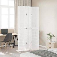Berkfield Home Room Divider 3 Panels White Solid Wood Paulownia