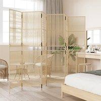 Berkfield Home Room Divider 6 Panels Beige Poly Rattan