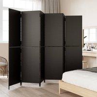 Berkfield Home Room Divider 6 Panels Black Poly Rattan