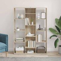 Berkfield Home Room Divider/Book Cabinet Sonoma Oak 100x24x140 cm Engineered Wood in Light Tan | Size: 100 x 24 x 140 cm