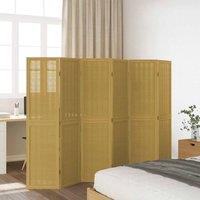 Berkfield Home Room Divider 6 Panels Brown Solid Wood Paulownia