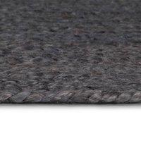 Berkfield Home Handmade Rug Jute Round 150 cm Dark Grey | Size: 100 cm diameter