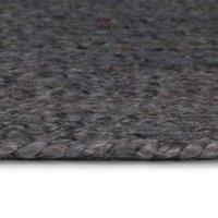 Berkfield Home Handmade Rug Jute Round 120 cm Dark Grey | Size: 100 cm diameter