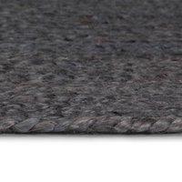 Berkfield Home Handmade Rug Jute Round 90 cm Dark Grey | Size: 100 cm diameter