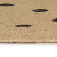 Berkfield Home Handmade Rug Jute with Print Polka Dot 120 cm in Natural | Size: Medium