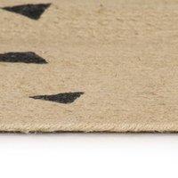 Berkfield Home Handmade Rug Jute with Triangle Print 90 cm in Natural | Size: Medium
