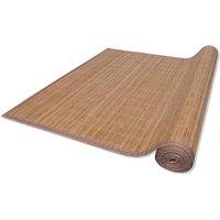 Berkfield Home Rectangular Brown Bamboo Rug 150 x 200 cm | Size: 100 cm diameter