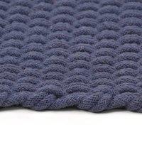 Berkfield Home Rug Rectangular Navy Blue 160x230 cm Cotton | Size: 100 cm diameter
