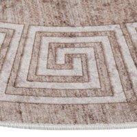 Berkfield Home Rug Washable 120 cm Beige Anti Slip | Size: 100 cm diameter