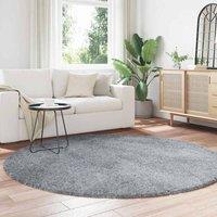 Berkfield Home Shaggy Rug High Pile NAVARRA Light Grey 200x200 cm Polyester | Size: Medium