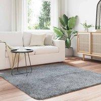 Berkfield Home Shaggy Rug High Pile NAVARRA Light Grey 160x160 cm Polyester | Size: Medium