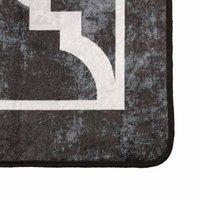 Berkfield Home Rug Washable Black & White 160x230 cm Anti Slip | Size: 100 cm diameter