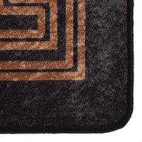 Berkfield Home Rug Washable Black & Gold 400x300 cm Anti Slip | Size: 100 cm diameter