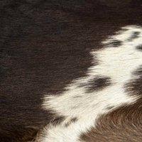 Berkfield Home Real Cow Hide Rug Black 150x170 cm | Size: 100 cm diameter