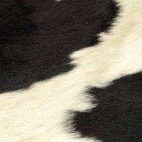 Berkfield Home Real Cowhide Rug Black & White 180x220 cm | Size: Medium