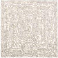 Berkfield Home Rug ZIZUR Cream 120x120 cm Jute Look Indoor & Outdoor | Size: Medium