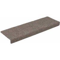Berkfield Home Stair Mats 15 pcs Needle Punch 65x21x4 cm Cream in Taupe | Size: Medium