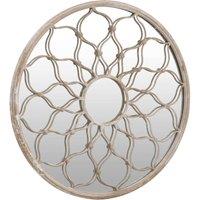 Berkfield Home Mirror Sand 60x3 cm Iron Round for Indoor Use in Beige