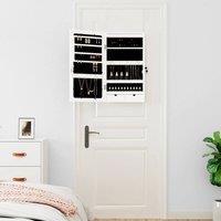 Berkfield Home Mirror Jewellery Cabinet with LED Lights Wall Mounted White