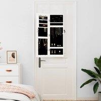 Berkfield Home Mirror Jewellery Cabinet Wall Mounted White 30x8.5x90 cm