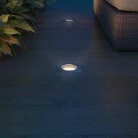 Berkfield Home Outdoor LED Ground Lights 3 pcs Round in Silver