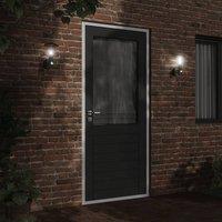 Berkfield Home Outdoor Wall Lights with Sensors 2pcs Black Stainless Steel