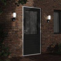 Berkfield Home Outdoor Wall Light with Sensor Black Stainless Steel