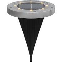 Berkfield Home Solar Ground Lights with Ground Spikes Outdoor 12 pcs Warm White in Silver