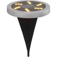 Berkfield Home Solar Ground Lights with Ground Spikes Outdoor 12 pcs Warm White in Black
