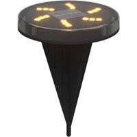 Berkfield Home Solar Ground Lights with Ground Spikes Outdoor 12 pcs Warm White in Black