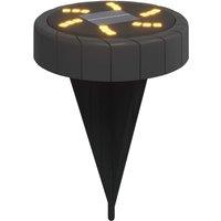 Berkfield Home Solar Ground Lights with Ground Spikes Outdoor 12 pcs Warm White in Black