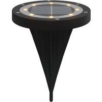 Berkfield Home Solar Ground Lights with Ground Spikes Outdoor 12 pcs Warm White in Black