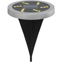 Berkfield Home Solar Ground Lights with Ground Spikes Outdoor 4 pcs Warm White in Black