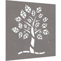 Berkfield Home Garden Wall Decoration 55x55 cm Corten Steel Tree Design in Brown