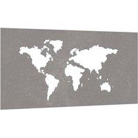 Berkfield Home Garden Wall Decoration 105x55 cm Corten Steel World Map Design in Brown